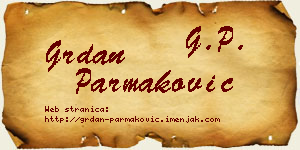 Grdan Parmaković vizit kartica